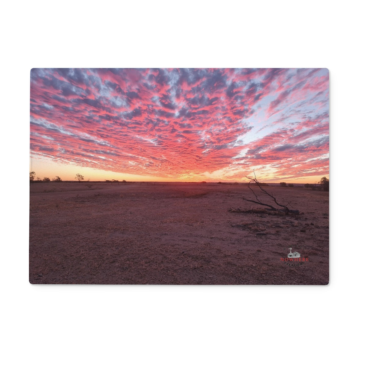 Outback Sunset Glass Chopping Board