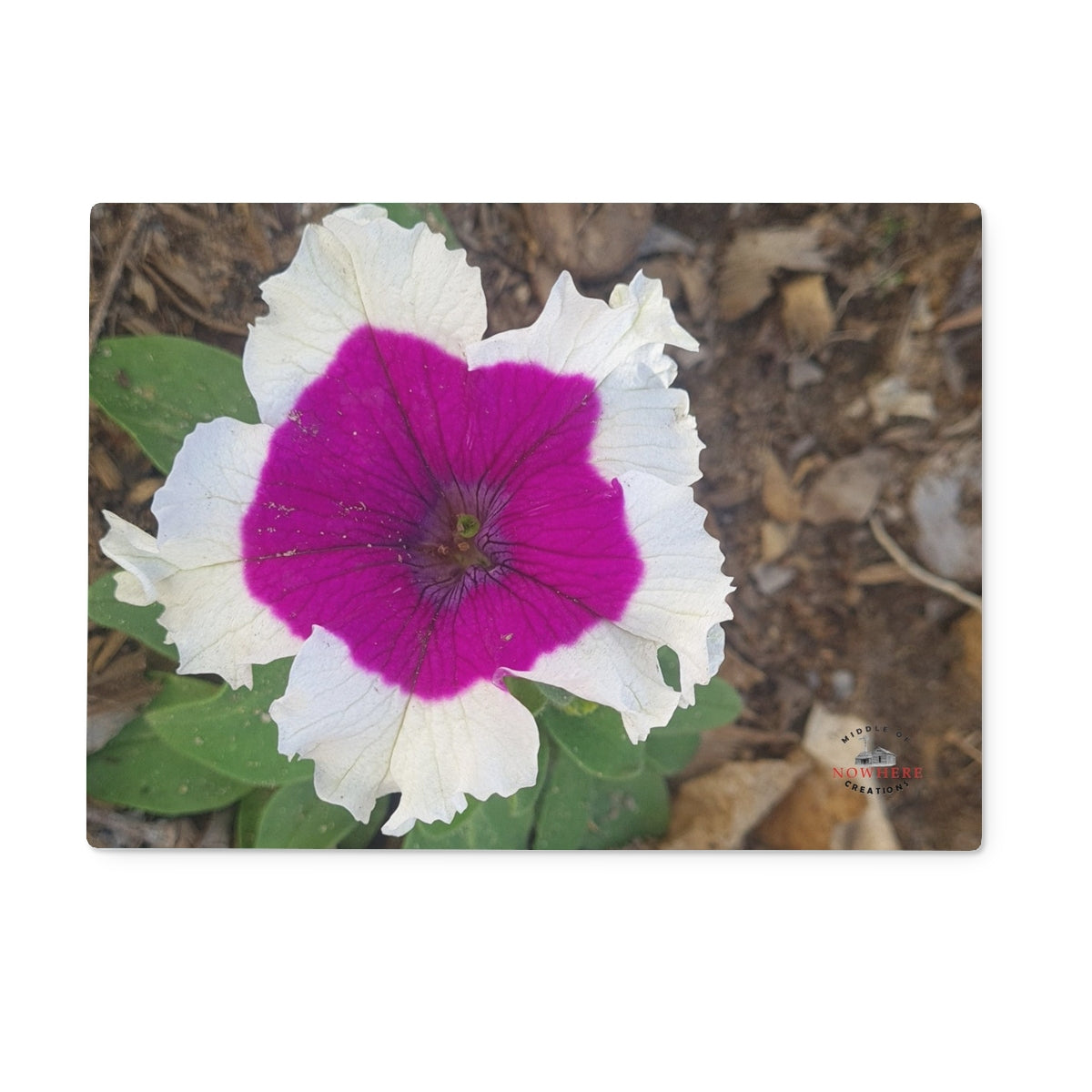 Pink & White Petunia Glass Chopping Board