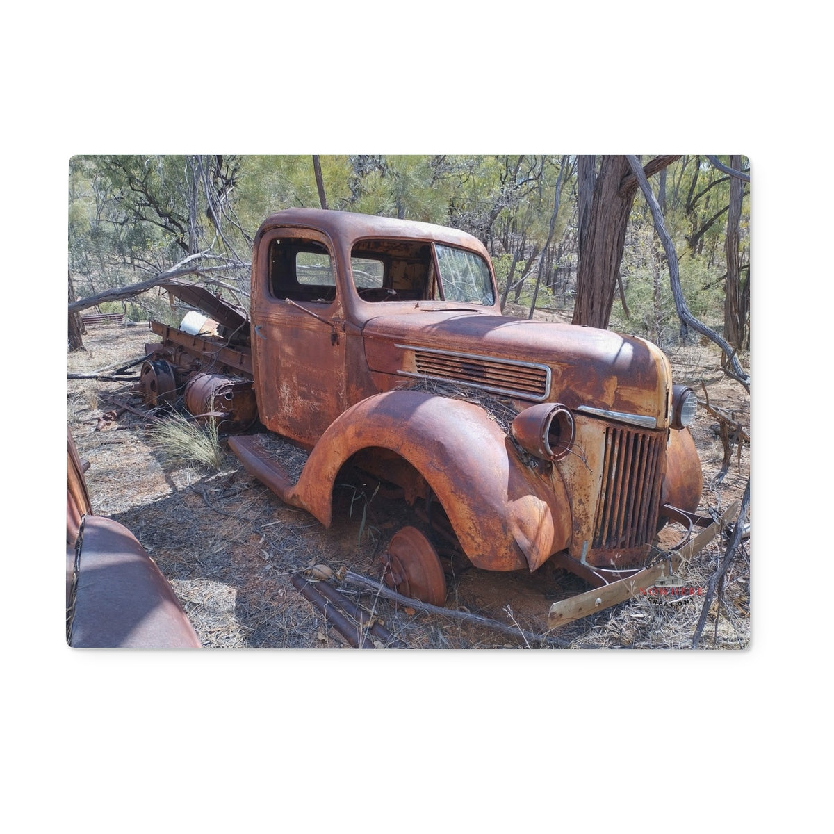 Antique Truck Glass Chopping Board